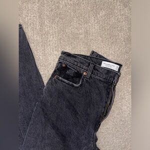 Abercrombie High Rise black ripped jeans
